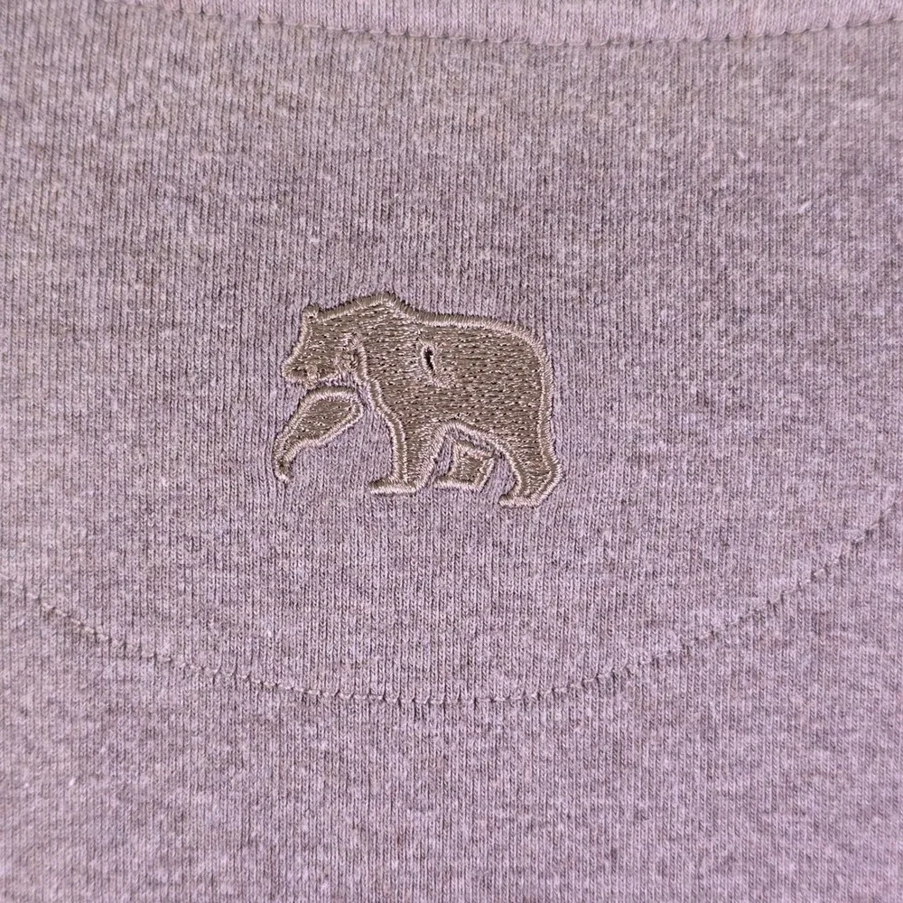 The Normal Brand 4‑Button Mock Neck Pullover Men's XL Brown Bear Logo Rugged